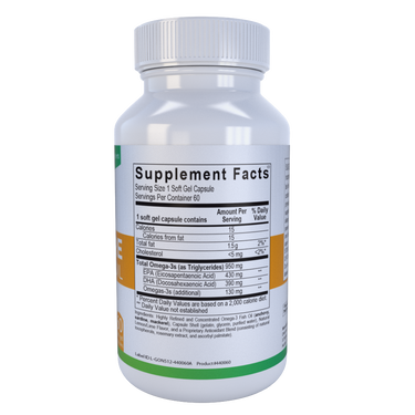 Ultra Pure Omega 3 Fish Oil - DNA Formulas - High Quality Essential Fatty Acid Blend to Support Brain, Heart and Immune Function